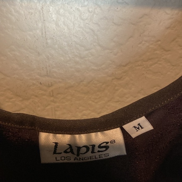 Vintage Lapis brown sheer circle print top - Picture 6 of 8